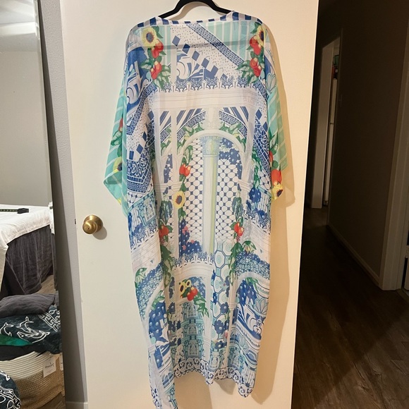 Long Open Line Floral Kimono sz OS NWOT - Picture 2 of 5